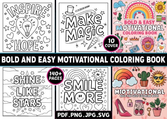 140 Motivational Word Coloring Pages