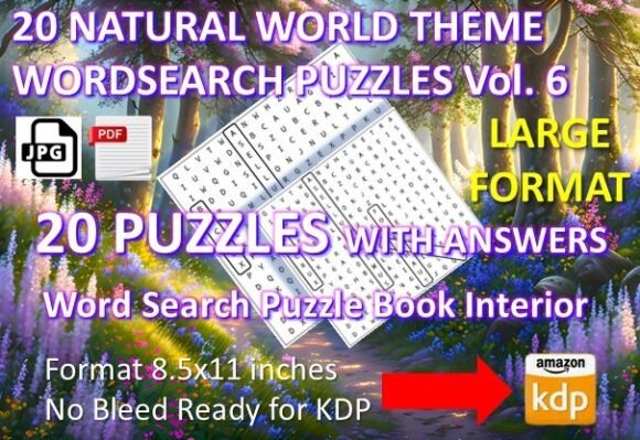 20 Word Search Natural World Theme Vol 6