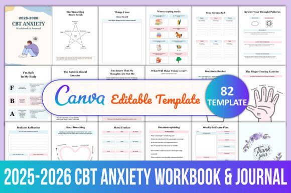 2025–2026 CBT Anxiety Workbook Journal
