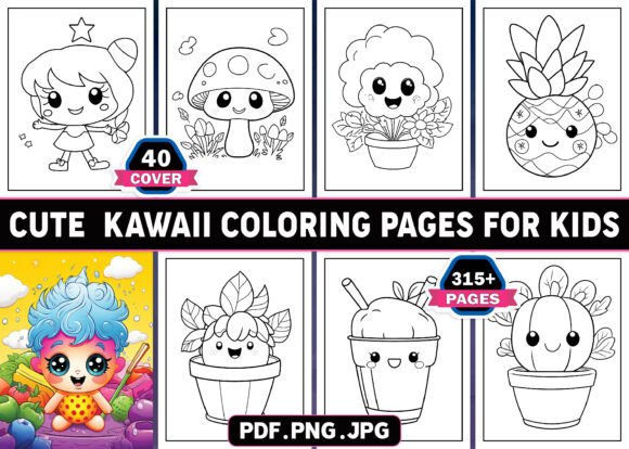 315 Cute Kawaii Coloring Pages for Kids