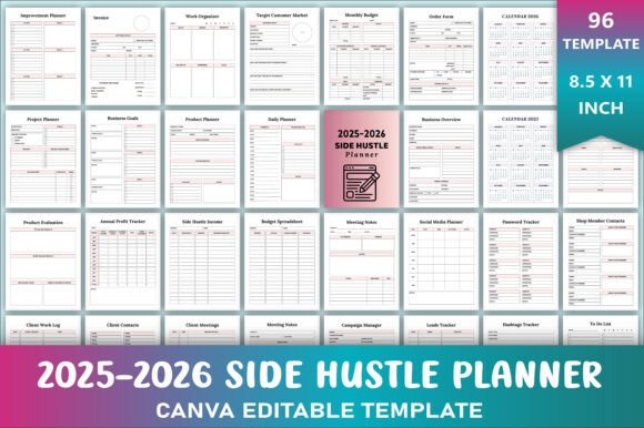 Editable 2025-2026 Side Hustle Planner