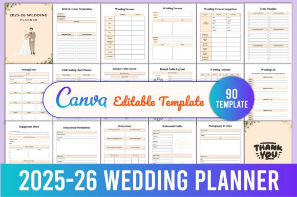 Editable 2025-26 Wedding Planner: Your All-in-One Tool for a Stress-Free Wedding