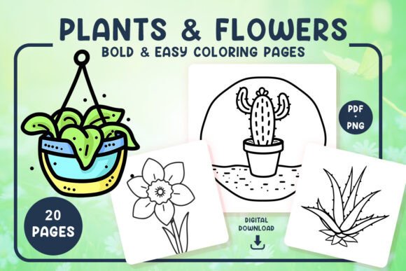 Flowers Bold and Easy Coloring Book