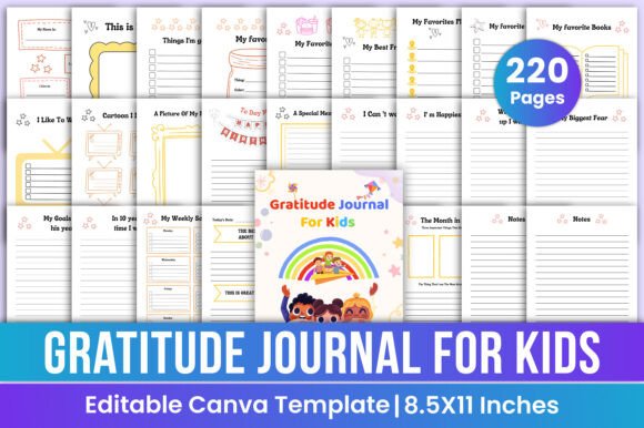 Gratitude Journal for Kids Colorful